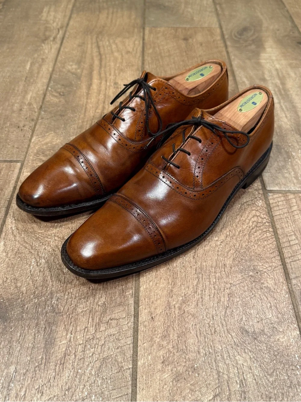 Allen Edmonds Dress Shoes Mens Size 9.5 B Evanston Brown Oxford